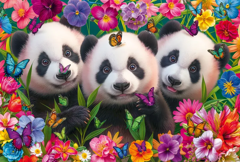 Schmidt Spiele Unisex Unicolour Puzzle Panda Trio - 200 À 499 Pièces