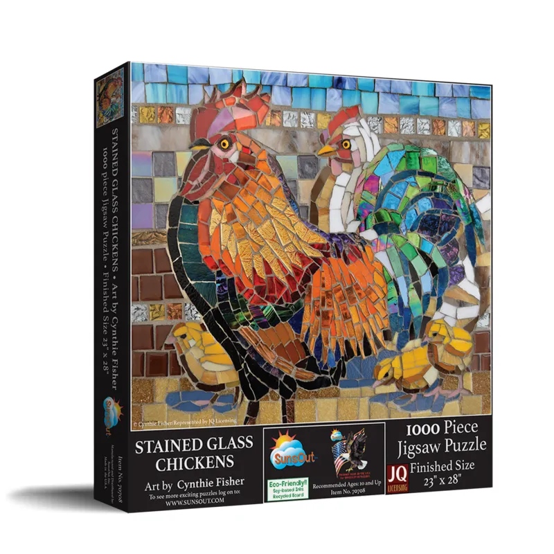 Stained Glass Chickens