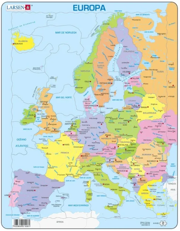 Puzzle Cadre - Carte de l'Europe en Espagnol