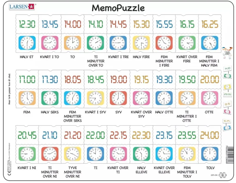 Puzzle Cadre - MemoPuzzle (en Danois)