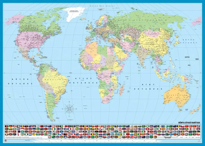 Carte du Monde (en Turc)