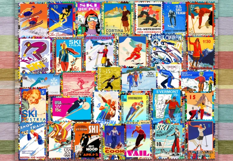 Ski Stamp Posters