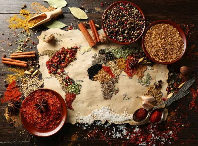 Carte du Monde en Epices