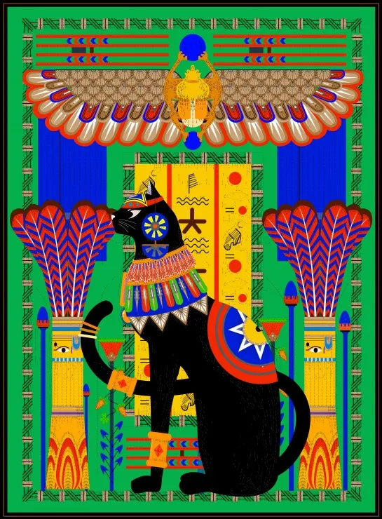 Chat Egyptien - Vert