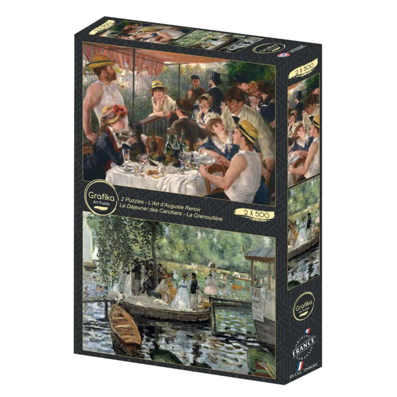 2 Puzzles - L'Art d'Auguste Renoir : Le Déjeuner des Canotiers - La Grenouillère