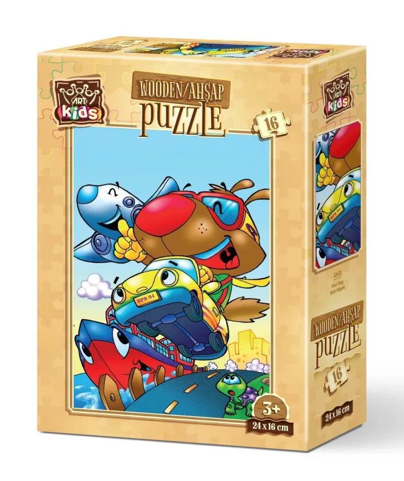 Puzzle en Bois - Chien Rapide