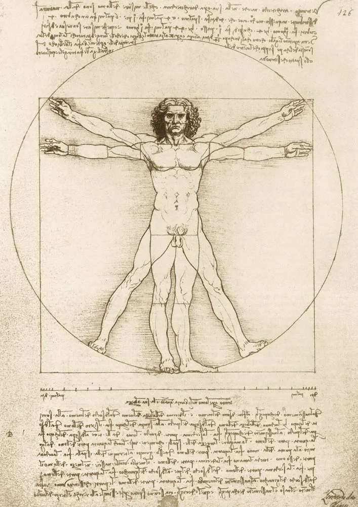 Leonard De Vinci - The Vitruvian Man, 1490