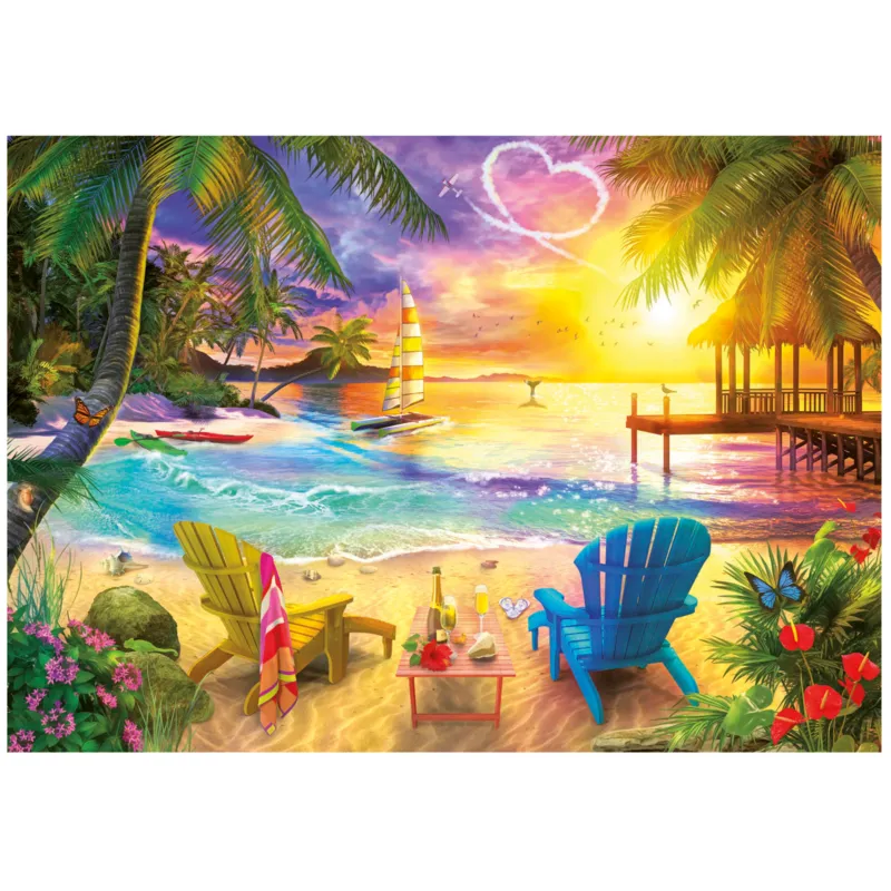 Educa : Un Large Choix De Puzzles Made In Espagne Unisex Unicolour Puzzle Plage D´Amour - 1000 Pièces