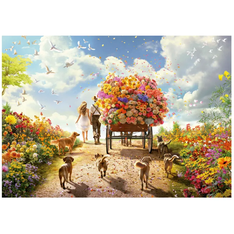 Educa : Un Large Choix De Puzzles Made In Espagne Unisex Unicolour Puzzle Chariot De Fleurs - 1000 Pièces