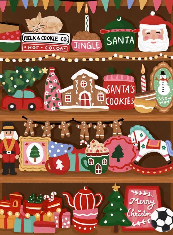 Mini Puzzle - Christmas Shelf