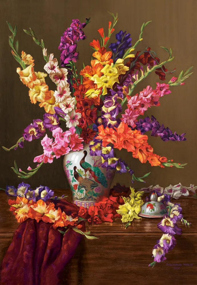 Glaïeuls dans un Vase Chinois