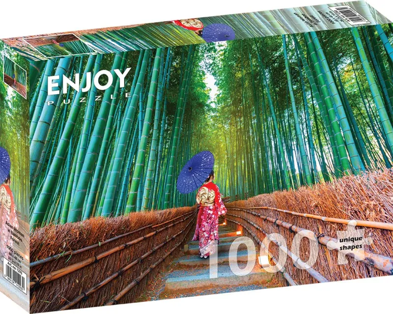 Asian Woman in Bamboo Forest