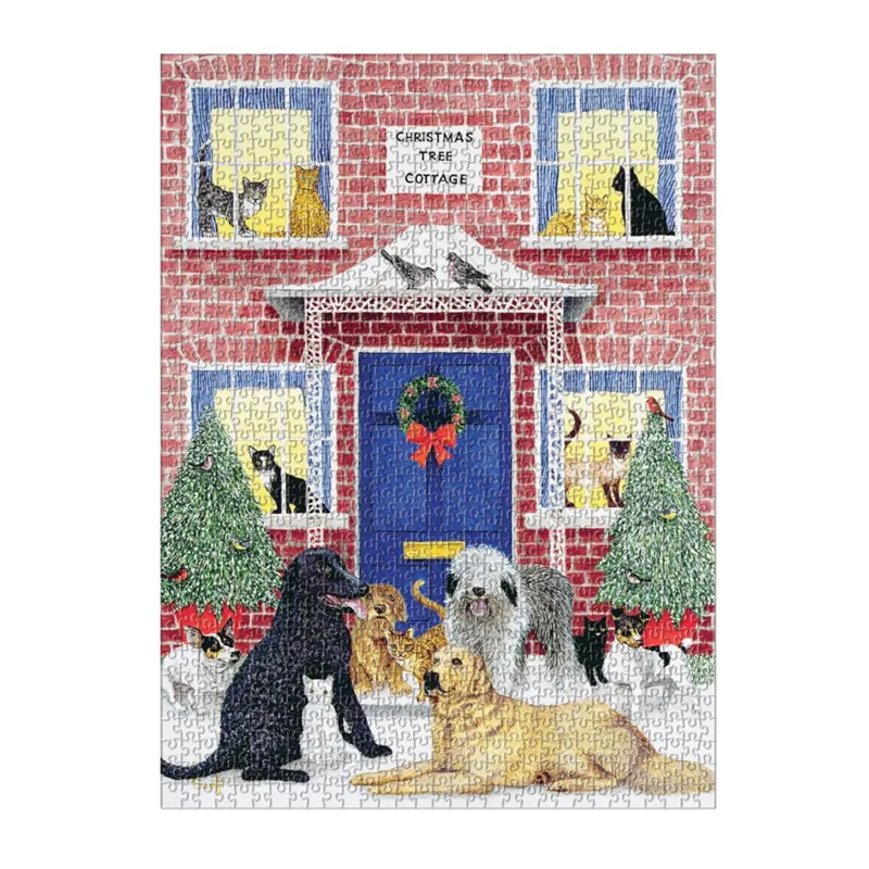 Cottage de Noël - Puzzle Boîte Carré de 1000 pièces