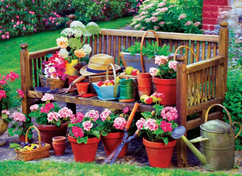 Non Communiqué Multicolore Puzzle Eurographics - Banc De Jardin, 1000 Pièces - Image 3