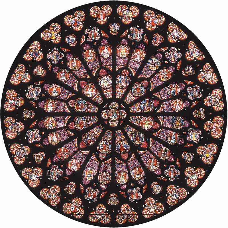 Puzzle en Bois Découpé à la Main - Rosace Notre Dame