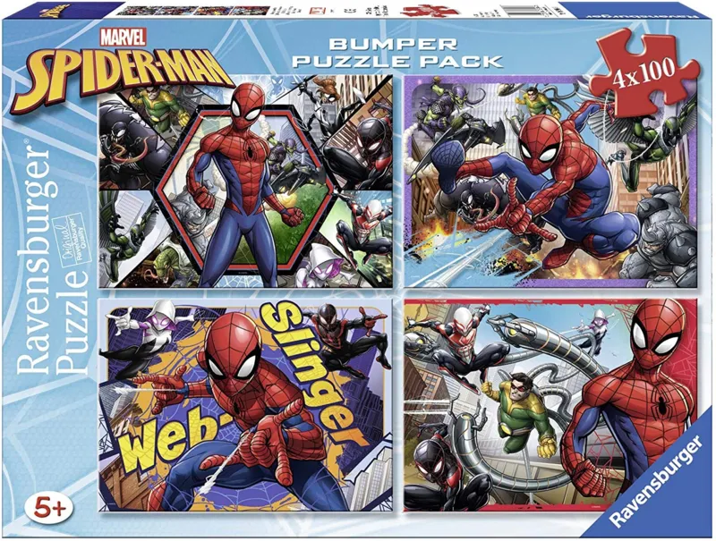 Ravensburger, Le Leader Européen Du Puzzle Unisex Unicolour Puzzle 4 Puzzles - Spider-Man - 100 À 149 Pièces