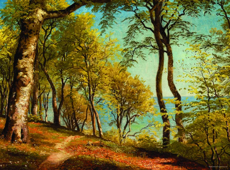 Peder Mørk Mønsted - Birch Trees at a Coast