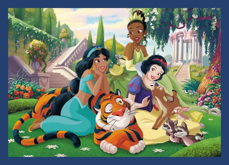 4 Puzzles - Romantic princesses + 1 Poster