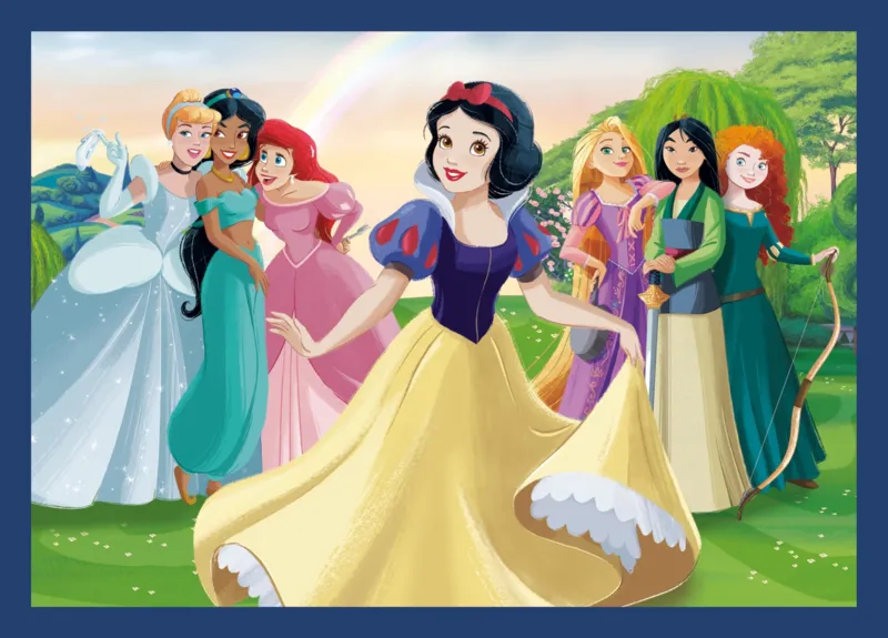 4 Puzzles - Romantic princesses + 1 Poster