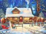 2 puzzles - Twilight Winter Village- Winter's Oasis