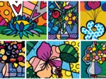 Romero Britto - Collage: Flowers
