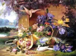 Nature Morte Élégante avec Fleurs, Eugène Bidau