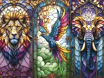 Vitrail : Animaux
