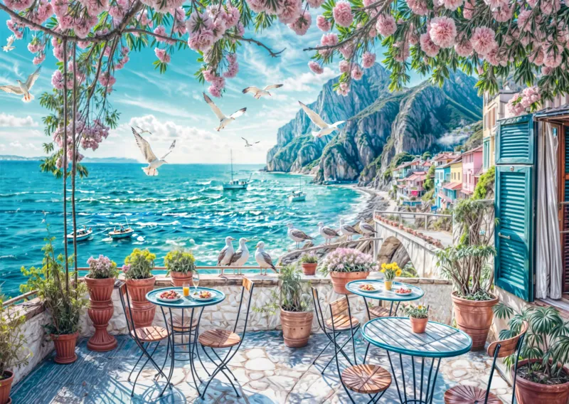 Terrasse en bord de mer
