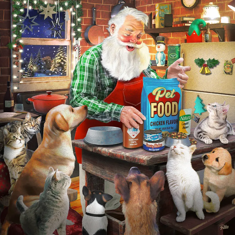 Pièces XXL - Le Père Noël et ses Animaux