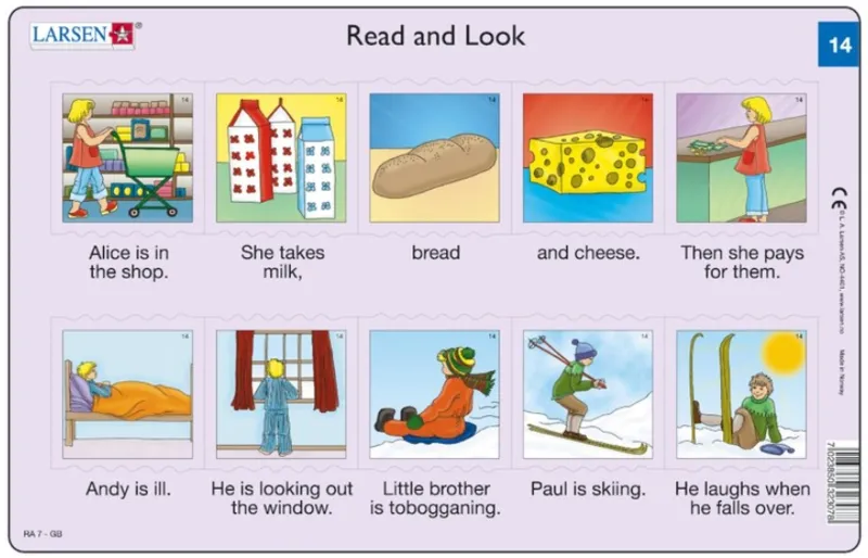 2 Puzzles Cadres - Apprendre l'Anglais : Read and Look 13-14 (en Anglais)