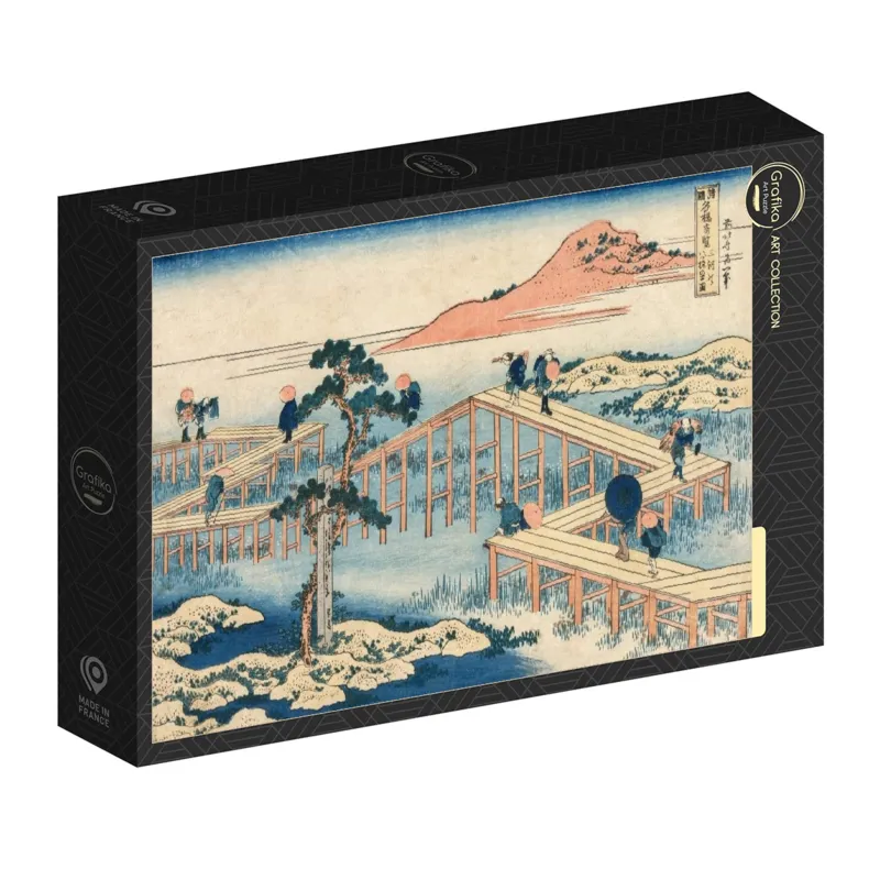 Hokusai - Image Ancienne du Pont à Huit Parties dans la Province de Mikawa