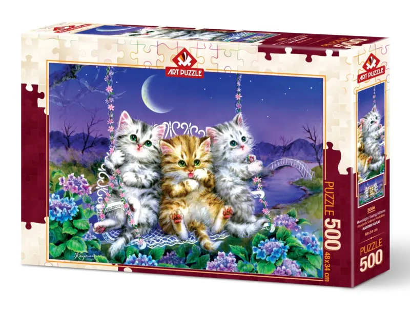 Chatons se Balançant au Clair de Lune