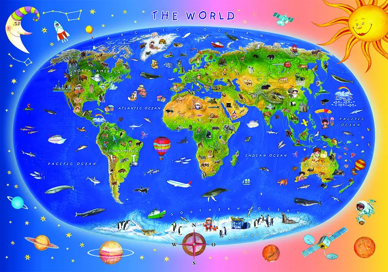 Carte du Monde pour Enfants (en anglais)