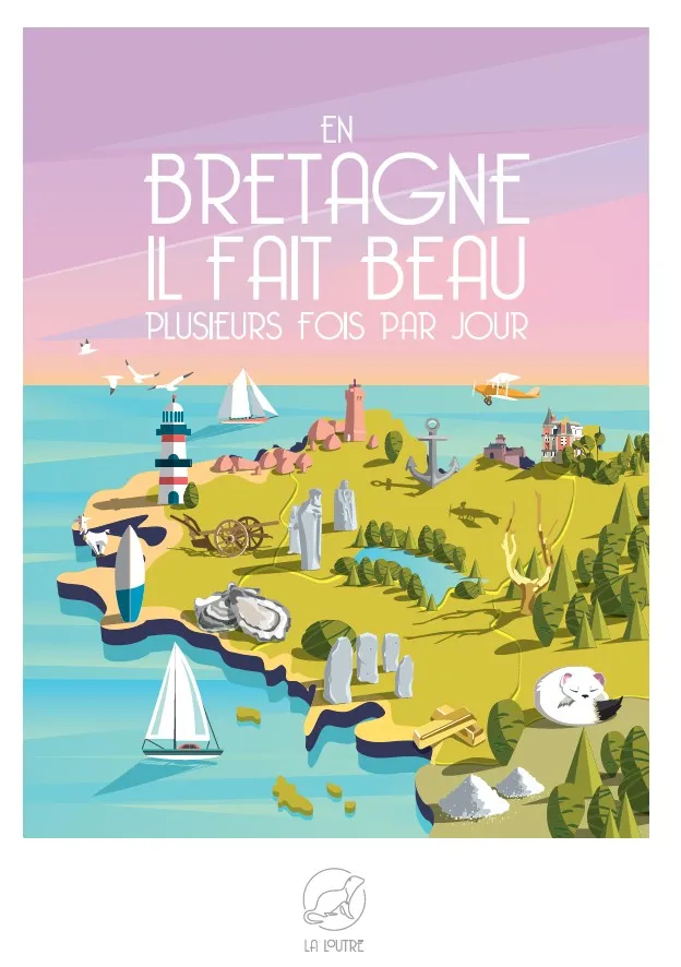 Puzzle Mini 96 Pièces - En BRETAGNE Il fait beau plusieurs fois par Jour