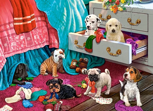 Puppies in the Garden
