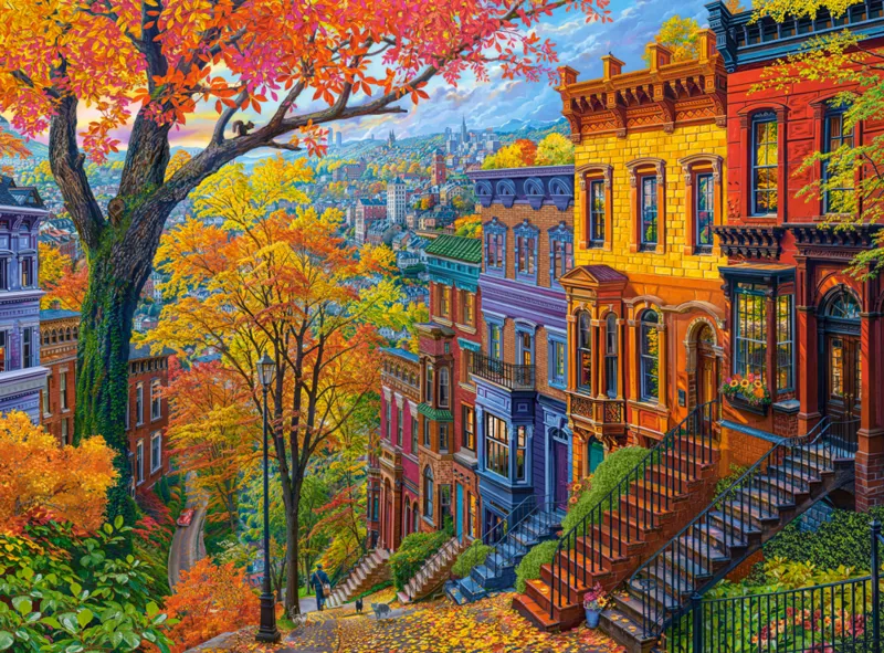 Ville d'Automne sur la Colline