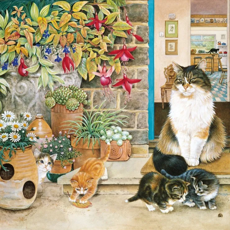 Agneatha et ses Chatons sur le Pas de la Porte
