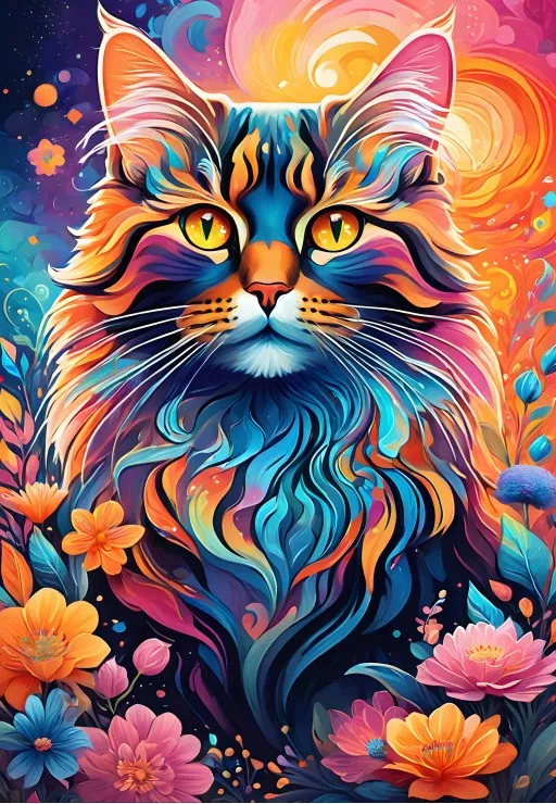 Chat Multicolore