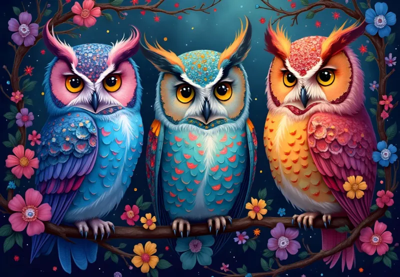 Hiboux et Nuit Enchantée