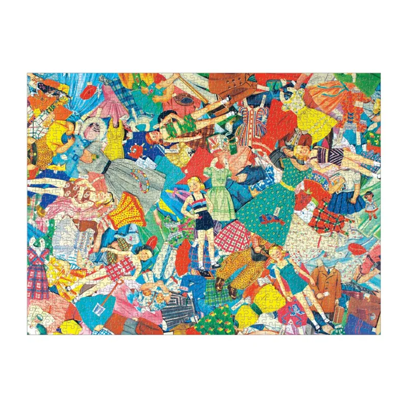 Poupée en Papier Vintage - Puzzle de 1000 pièces dans une Boîte Carrée