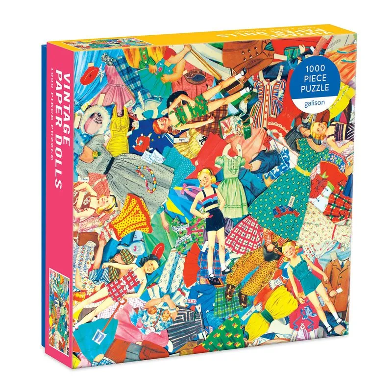 Poupée en Papier Vintage - Puzzle de 1000 pièces dans une Boîte Carrée