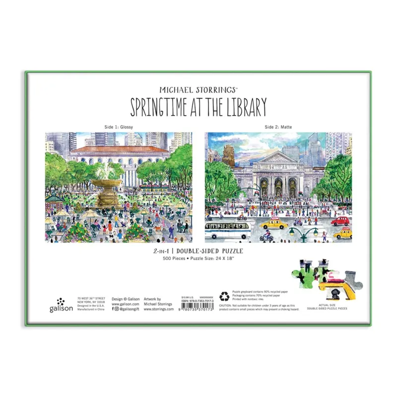 Le Printemps à la Bbibliothèque - Puzzle Double Face de 500 Pièces