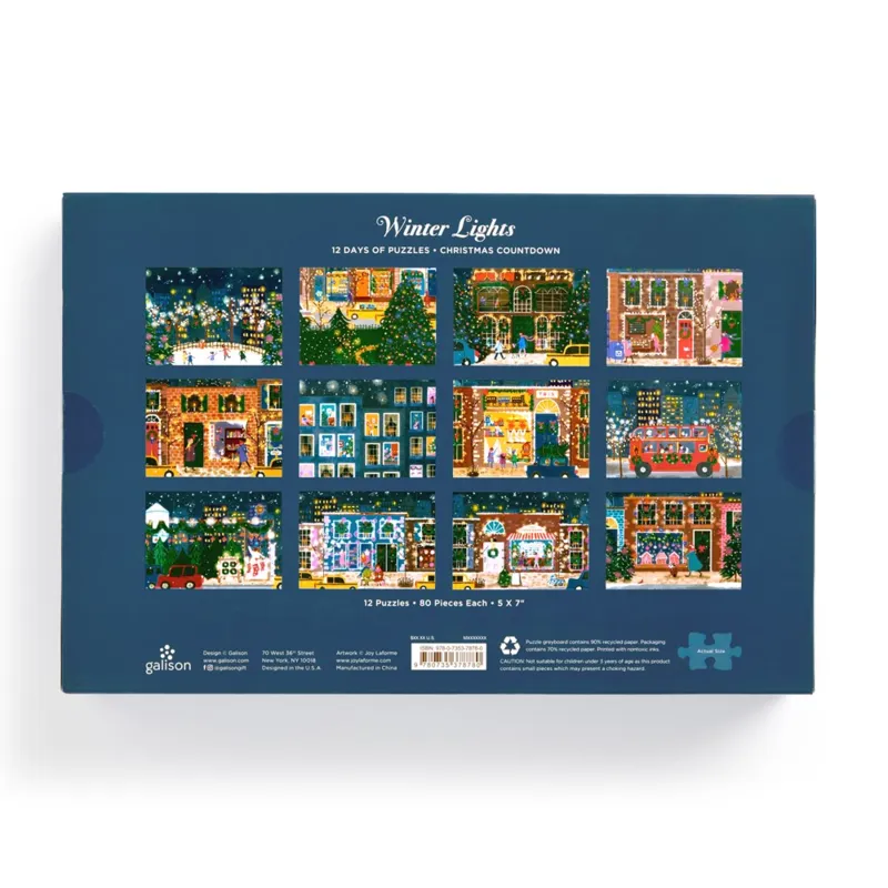 Joy Laforme - Lumières d'Hiver - 12 Jours de Puzzles 80 Pièces - Compte à Rebours des Fêtes
