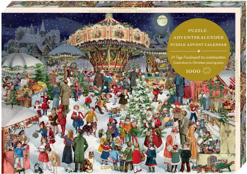 Calendrier de l'Avent Puzzle - Marché de Noël Nostalgique