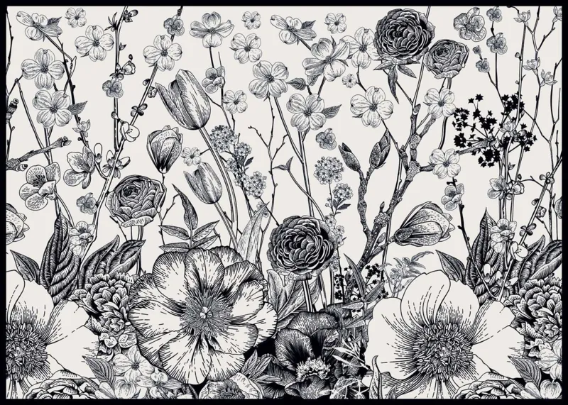 Poésie Florale Monochrome