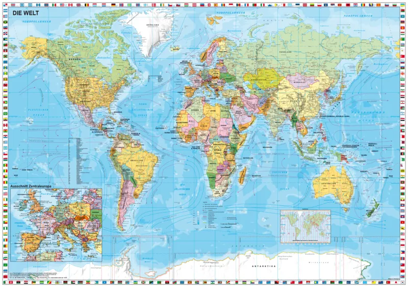 Carte du Monde en Allemand