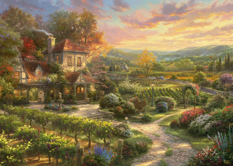 Thomas Kinkade - Dans le Vignoble