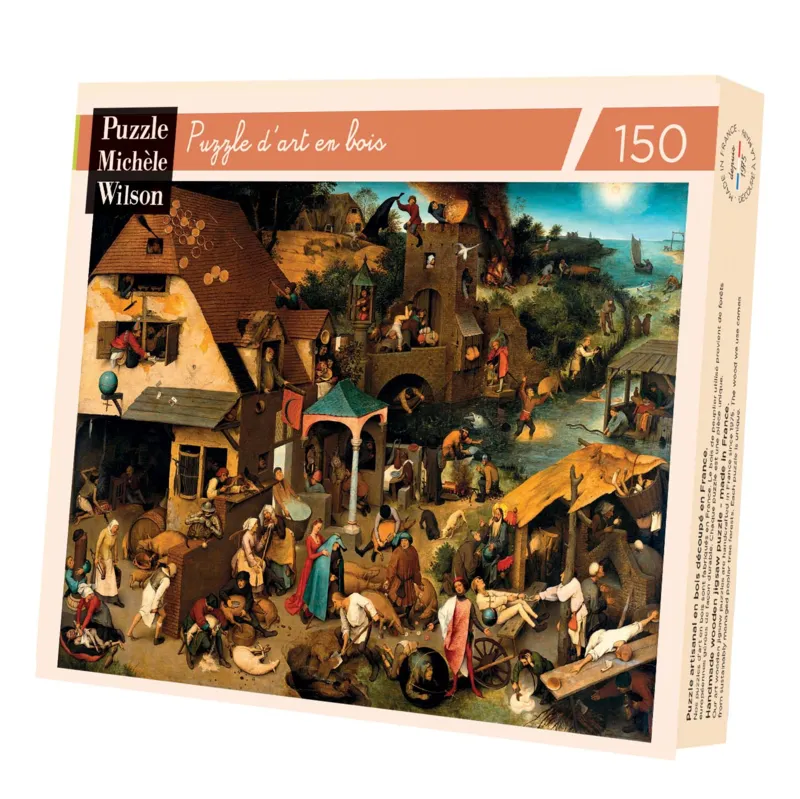 Puzzle en Bois Découpé à la Main - Proverbes Flamands