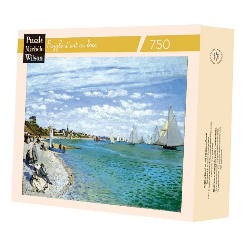 Puzzle en Bois Découpé à la Main - Regate À Sainte-Adresse