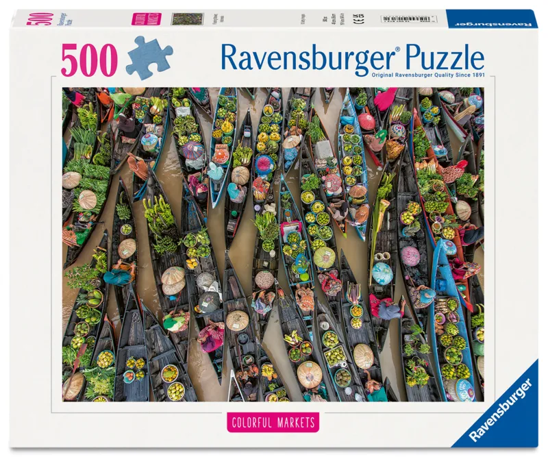 Puzzle Highlights - Marchés colorés - Marché Flottant, Indonésie